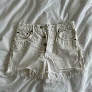 Zara High Rise Fray Denim shorts
